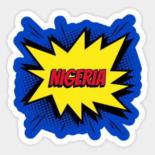 Nigeria comic kapow style artwork. Sticker